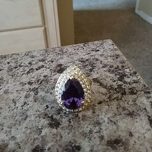 NWOT Pave Amethyst and gold ring